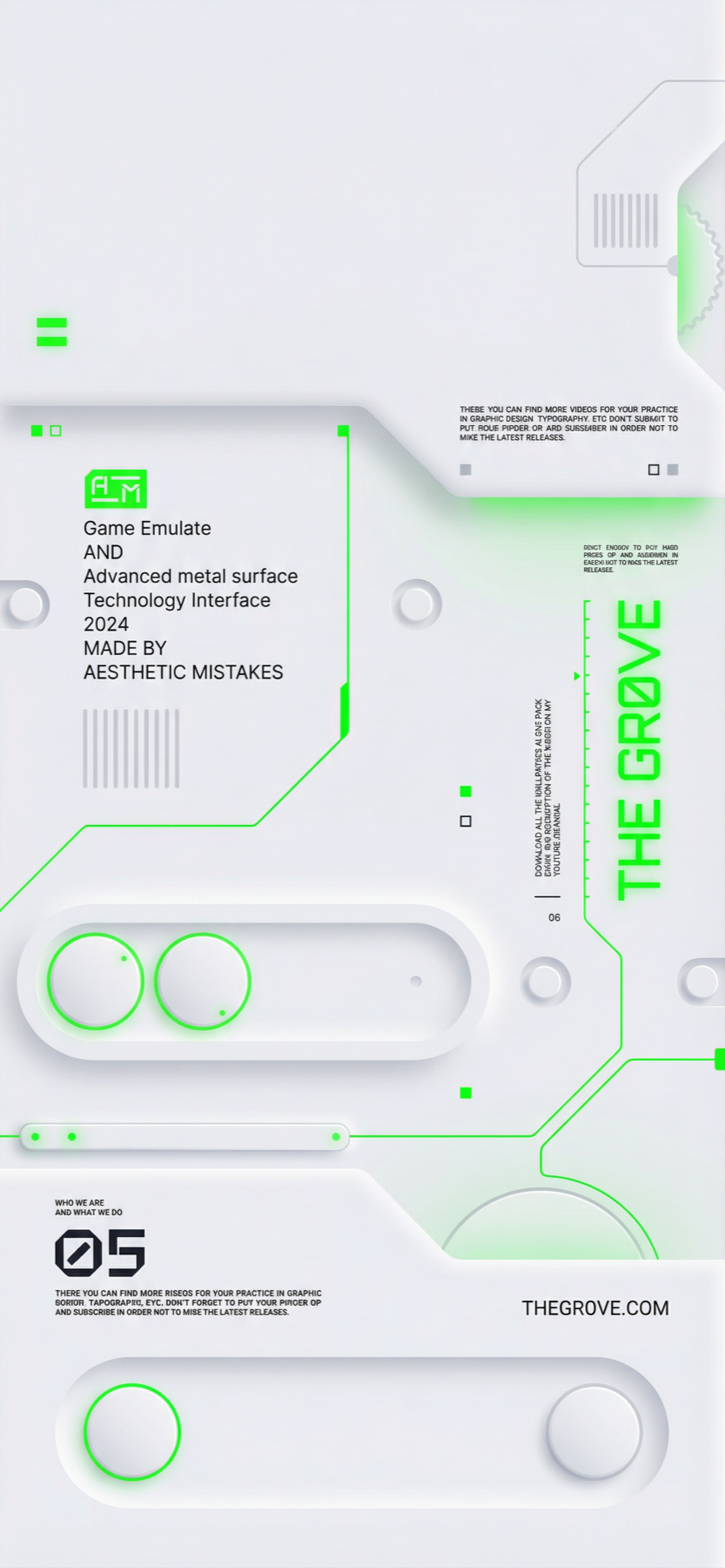 Cybernetic Interface Placeholder, a review-only Gr0ve visual atom candidate with white, mist grey, neon green tones.