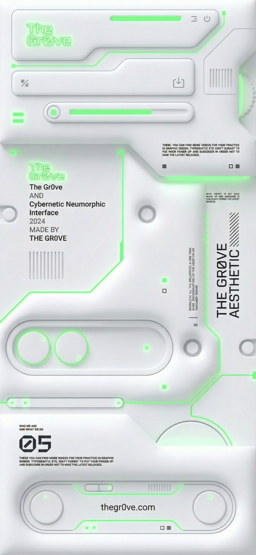 White Machine Channel Study, a review-only Gr0ve visual atom candidate with white, soft grey, neon green tones.