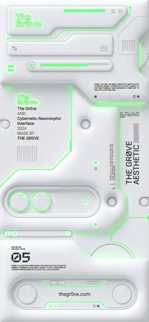 White Machine Channel Study, a review-only Gr0ve visual atom candidate with white, soft grey, neon green tones.