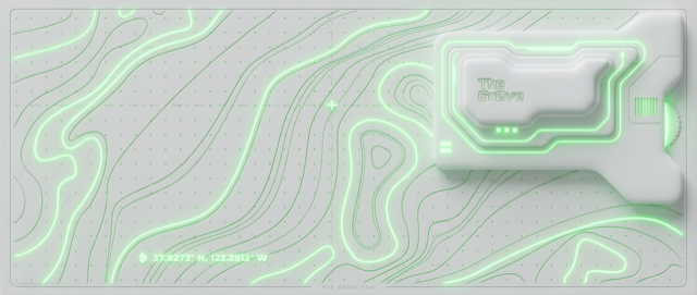 Horizontal Cybernetic Relief, a review-only Gr0ve visual atom candidate with white, grey, green tones.