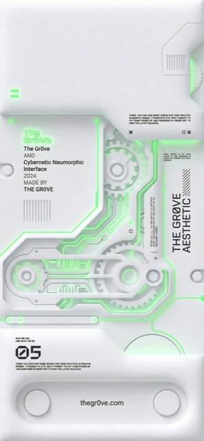 Green Trace Totem Panel, a review-only Gr0ve visual atom candidate with white, green, dark grey tones.