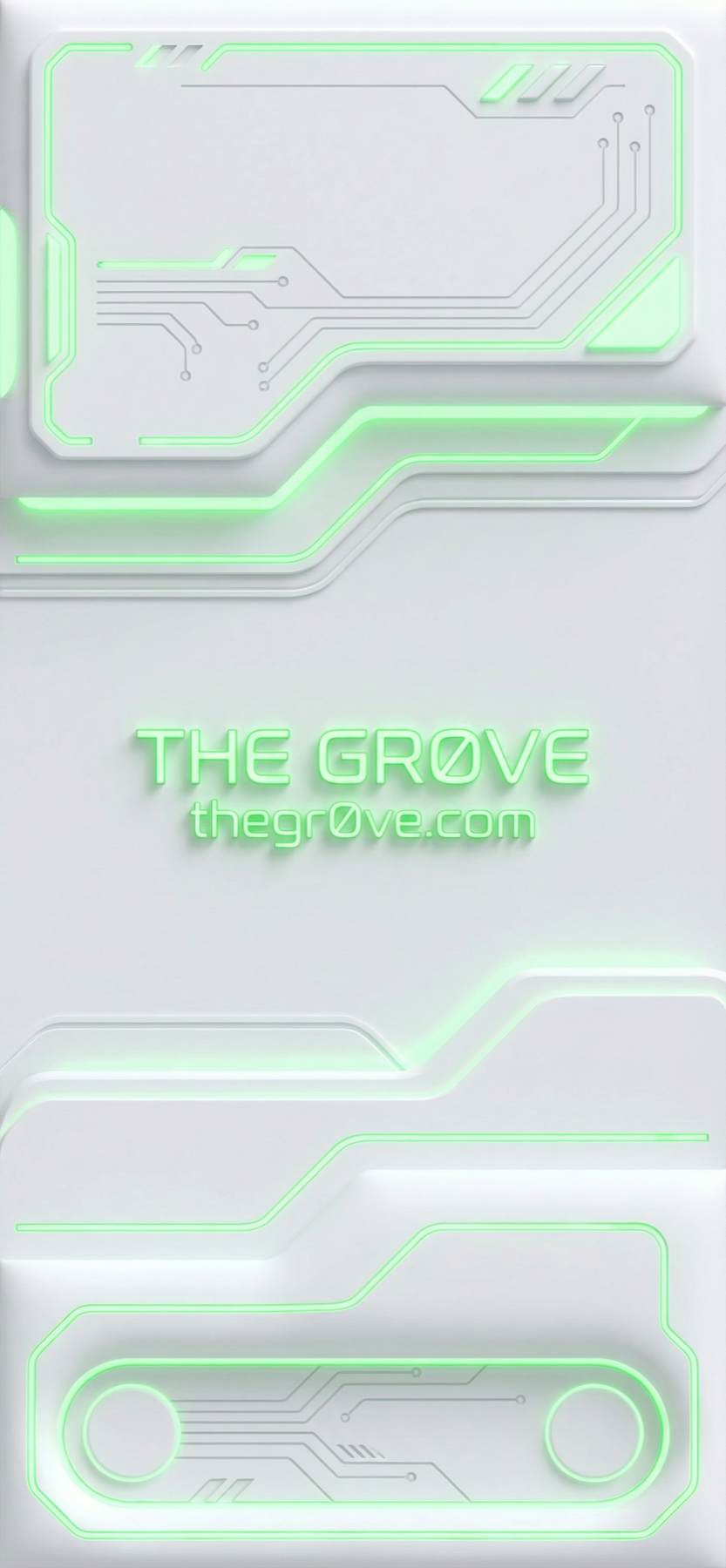 Circuit Orchid Monolith, a review-only Gr0ve visual atom candidate with white, neon green, black tones.