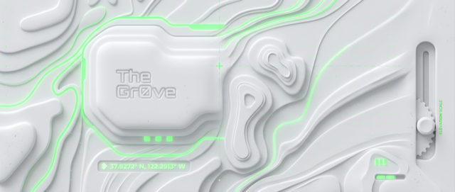Reimagined Landscape Field, a review-only Gr0ve visual atom candidate with green, blue, white tones.