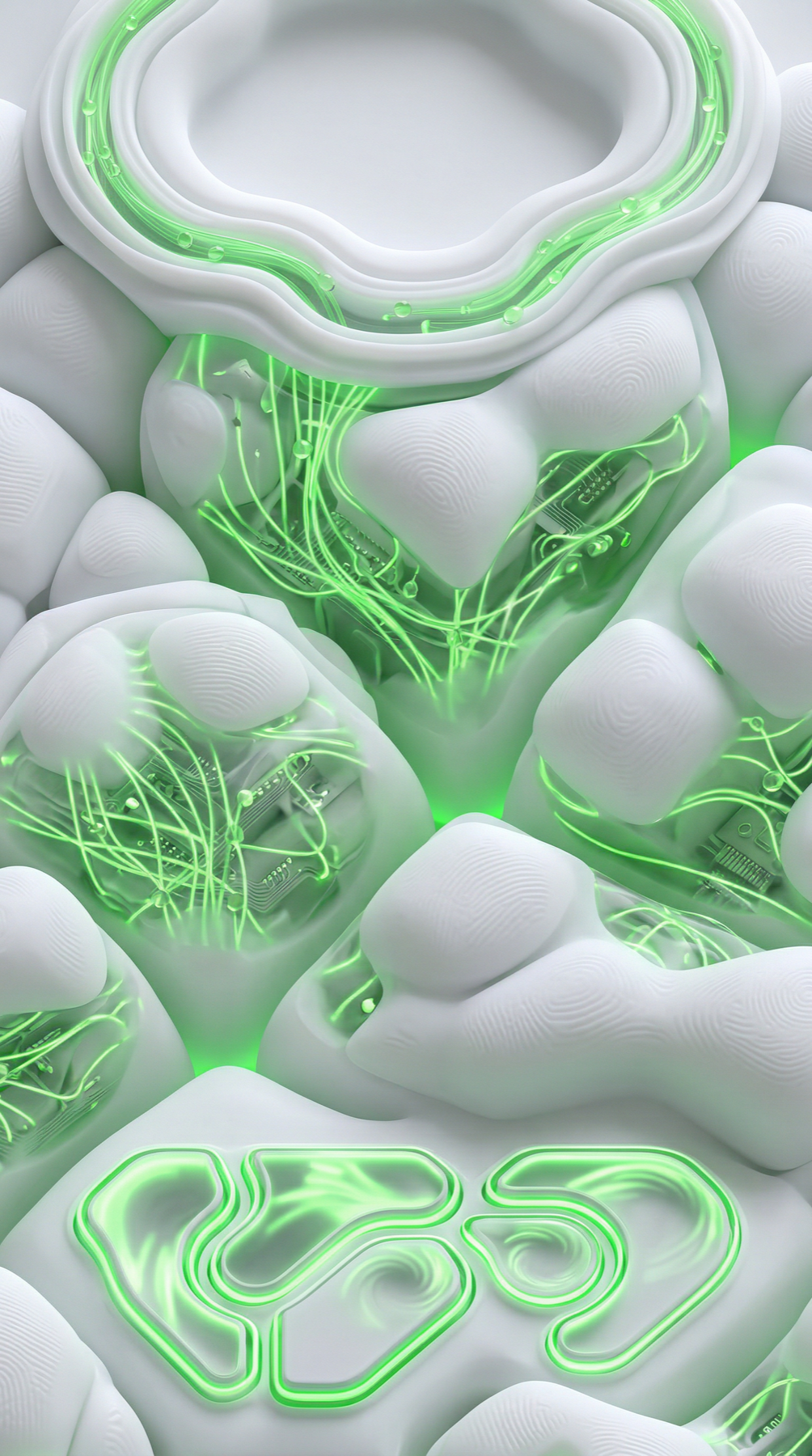 Tall Regenerative Interface, a review-only Gr0ve visual atom candidate with green, white, charcoal tones.