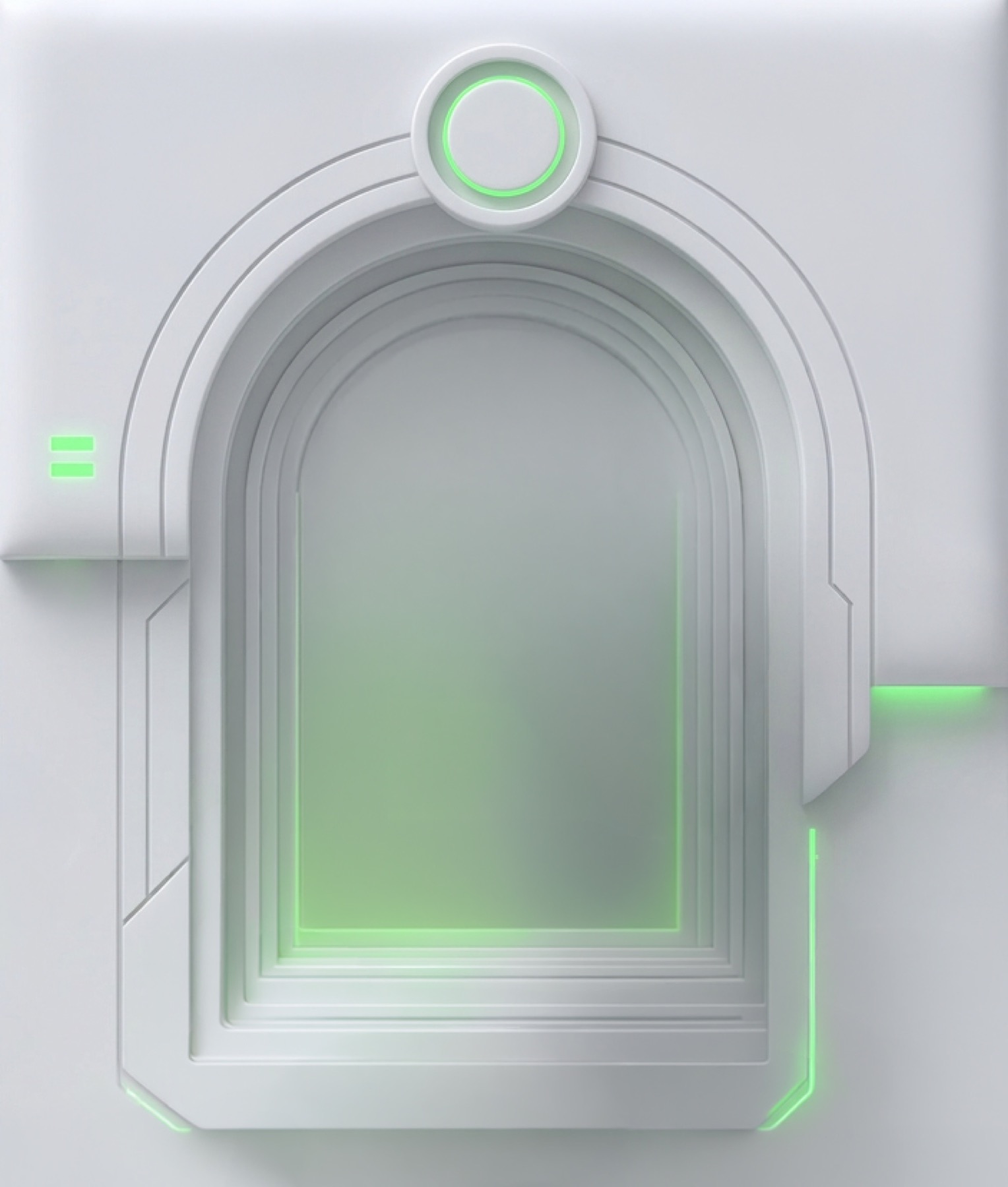 Compact Atom Glyph, a review-only Gr0ve visual atom candidate with green, white, grey tones.
