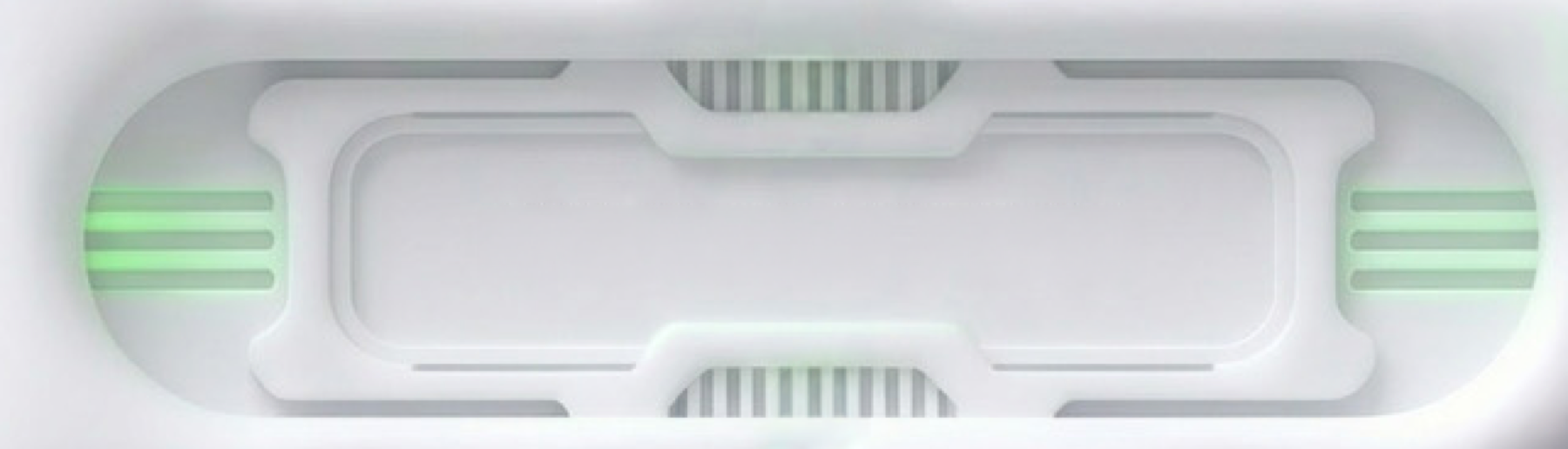 Green Channel Glyph, a review-only Gr0ve visual atom candidate with green, white, charcoal tones.