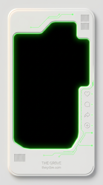 Mask-Derived Green Vessel, a review-only Gr0ve visual atom candidate with green, white, black tones.